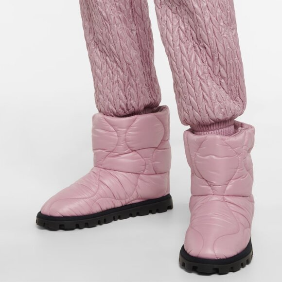 NWT Miu Miu Snow Ankle Boots Powder Pink Quilted Drawstring 39 - Picture 2 of 12